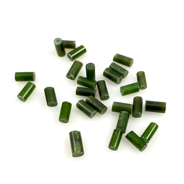 Green Nephrite Jade Tube Beads Vintage – Estate Beads & Jewelry