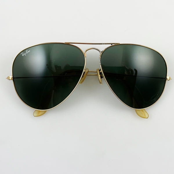 Vintage Gold Ray-Ban Aviator Sunglasses 1950's In Case BL 62mm G15