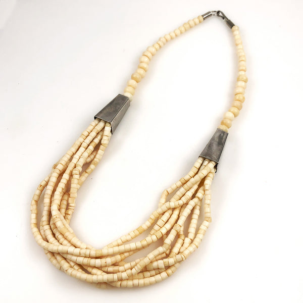 Vintage 2024 7-Strand Bone Bead Necklace