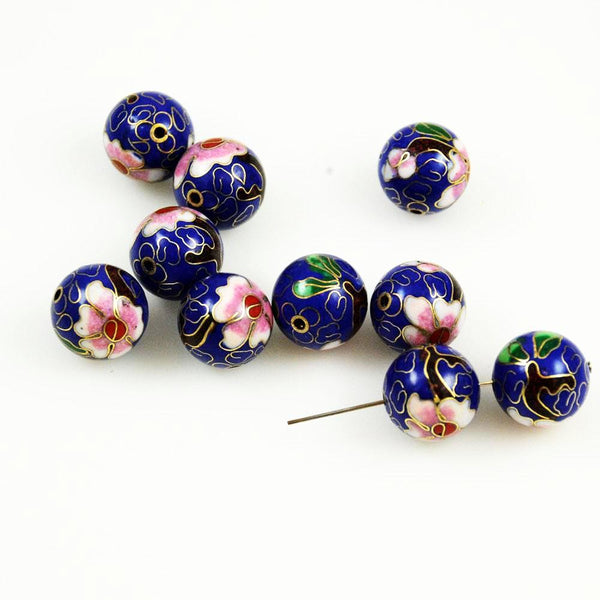 Cloisonne Turquoise Blue Round Beads – Estate Beads & Jewelry