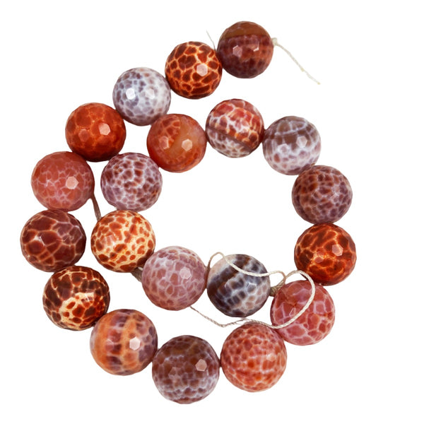 Fire Crackle Agate Faceted Round Beads 18mm – Estate Beads & Jewelry