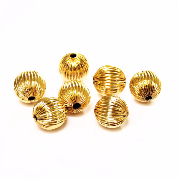 120 Assorted Shape Rose Gold Plated Corrugated Fluted Brass Beads-Jewelry  Making