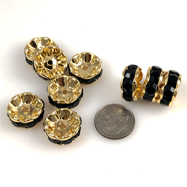 10mm African Brass Beads, Rondelle, 16 beads, bme0762