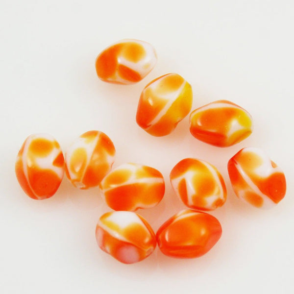 Mixed Orange Glass Bead Lot-0600-61