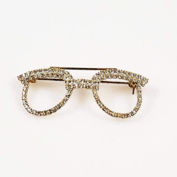 Rhinestone Eye Glasses Brooch Vintage Estate Beads And Jewelry