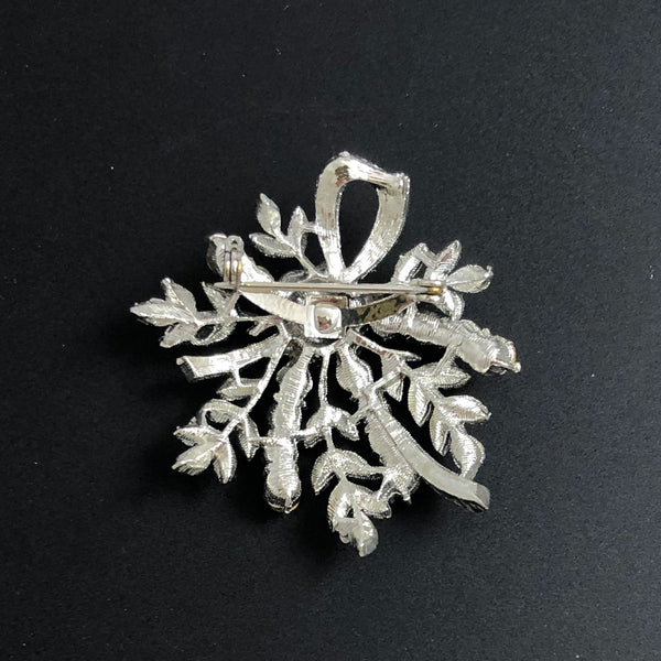 Vintage Silver Style Sparkle Rhinestone Leaf Brooch, Mid Century Crystal  Leaf Brooch, Brooches for Women, Vintage Brooch Uk, USA Brooch 