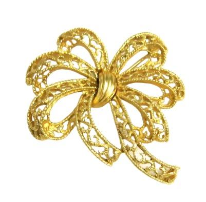 Vintage Classic Gold Trifari Bow Brooch – 24 Wishes