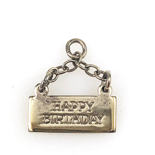 Wells Sterling Happy Birthday Charm Vintage