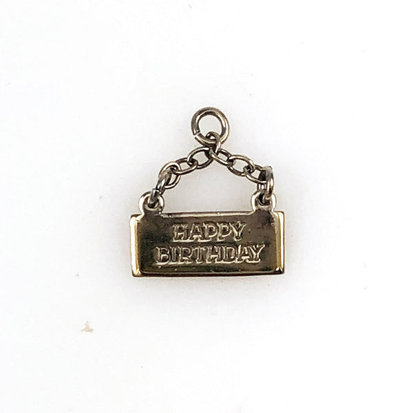 Wells Sterling Happy Birthday Charm Vintage