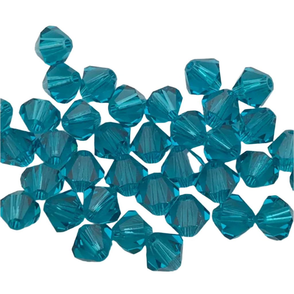 Swarovski blue zircon bicone crystals
