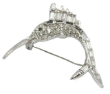 Pave Rhinestone Swordfish or Marlin Brooch Vintage