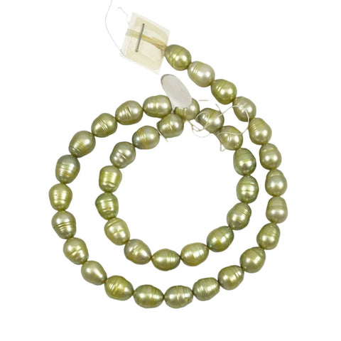 green freshwater pearls 10mm