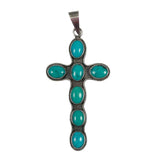 Sterling Silver & Turquoise Cross Pendant Navajo