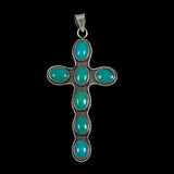 Sterling Silver & Turquoise Cross Pendant Navajo