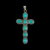 Sterling Silver & Turquoise Cross Pendant Navajo