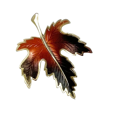 Fall Enamel Leaf Brooch Vintage