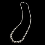 Italian Sterling Silver Graduated Bead Necklace