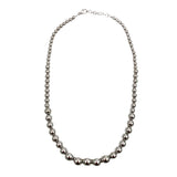 Italian Sterling Silver Graduated Bead Necklace