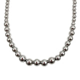 Italian Sterling Silver Graduated Bead Necklace