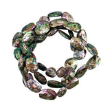 Paua Abalone Shell Double Sided Oval Beads