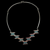 Turquoise Necklace Choker Mexican Alpaca