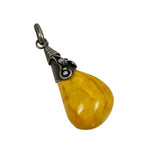 Baltic Amber Sterling Teardrop Pendant Vintage