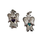 Sterling Silver Angel Charm Amethyst or Aquamarine