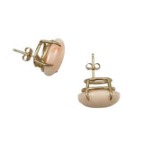 Italian Pink Coral 14K Earrings 14mm Vintage