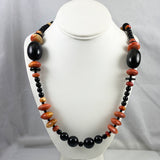 Horn and Apple Coral Necklace Vintage