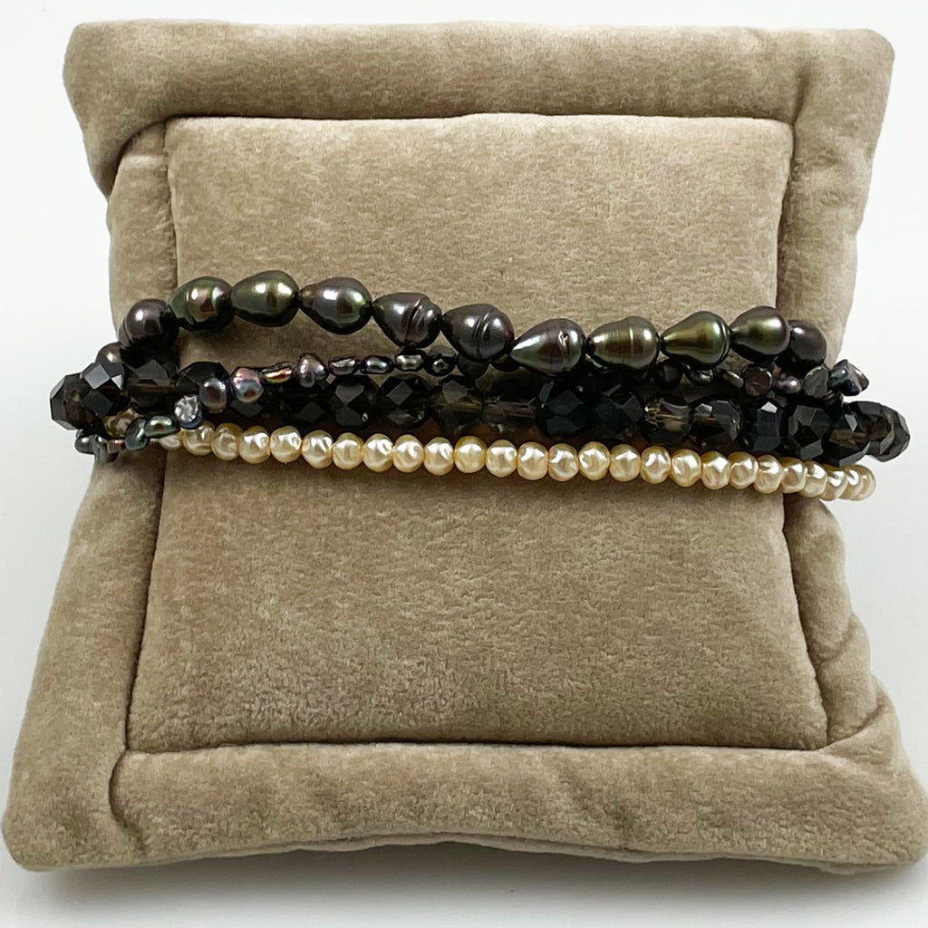 Multi-strand Pearl Beaded Bracelet by David Aubrey