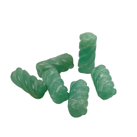 Aventurine Twisted Barrel Beads 20mm