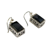 Barse Sterling Silver Black Onyx Earrings Vintage