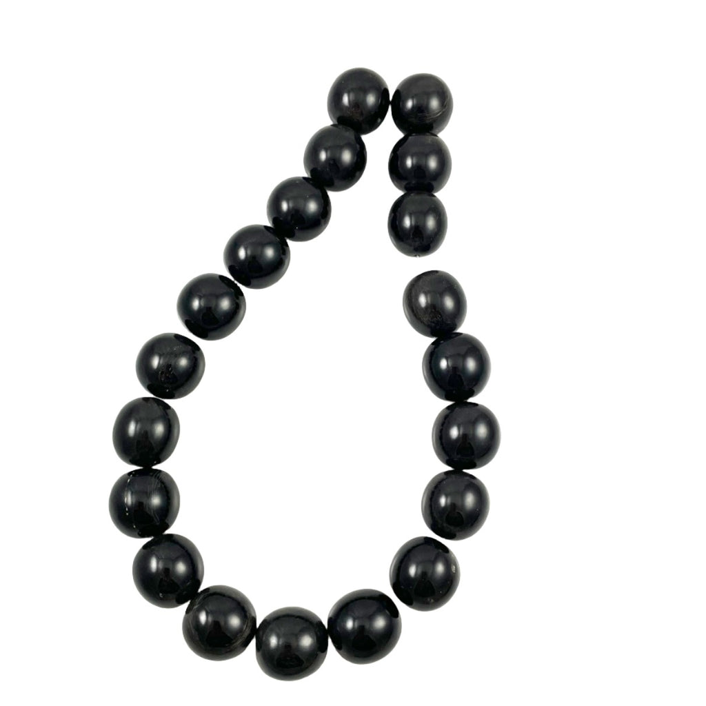 Black Horn Round Beads 