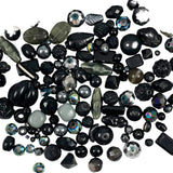 Vintage Black Gray Glass Crystal Bead Mix