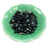 Vintage Black Gray Glass Crystal Bead Mix