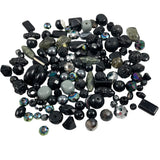 Vintage Black Gray Glass Crystal Bead Mix