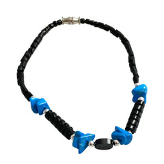 Hawaiian Black Coral & Turquoise Bracelet