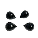 Black Faceted Glass Drops Briolettes 