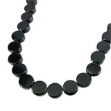 Black Onyx Gemstone Coin Beads 10mm