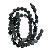 Black Onyx Gemstone Coin Beads 10mm