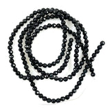 Black Onyx Faceted Round Gemstone Beads