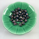 Cloisonne Blue Oval Beads Vintage Chinese 18 x 12mm (4)