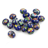 Blue Cloisonne Oval Beads Chinese 10 x 8mm (18)