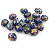 Blue Cloisonne Oval Beads Chinese 10 x 8mm (18)