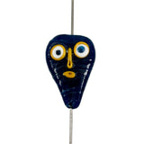 Blue Glass Face Bead Pendant