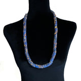 Antique Blue Trade Bead Egg Yolk Millefiori Necklace