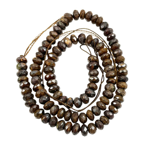 Bronzite Faceted Rondelle Beads 6mm