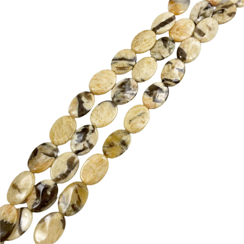 Graphic Feldspar Gemstone Oval Beads 25 x 18mm