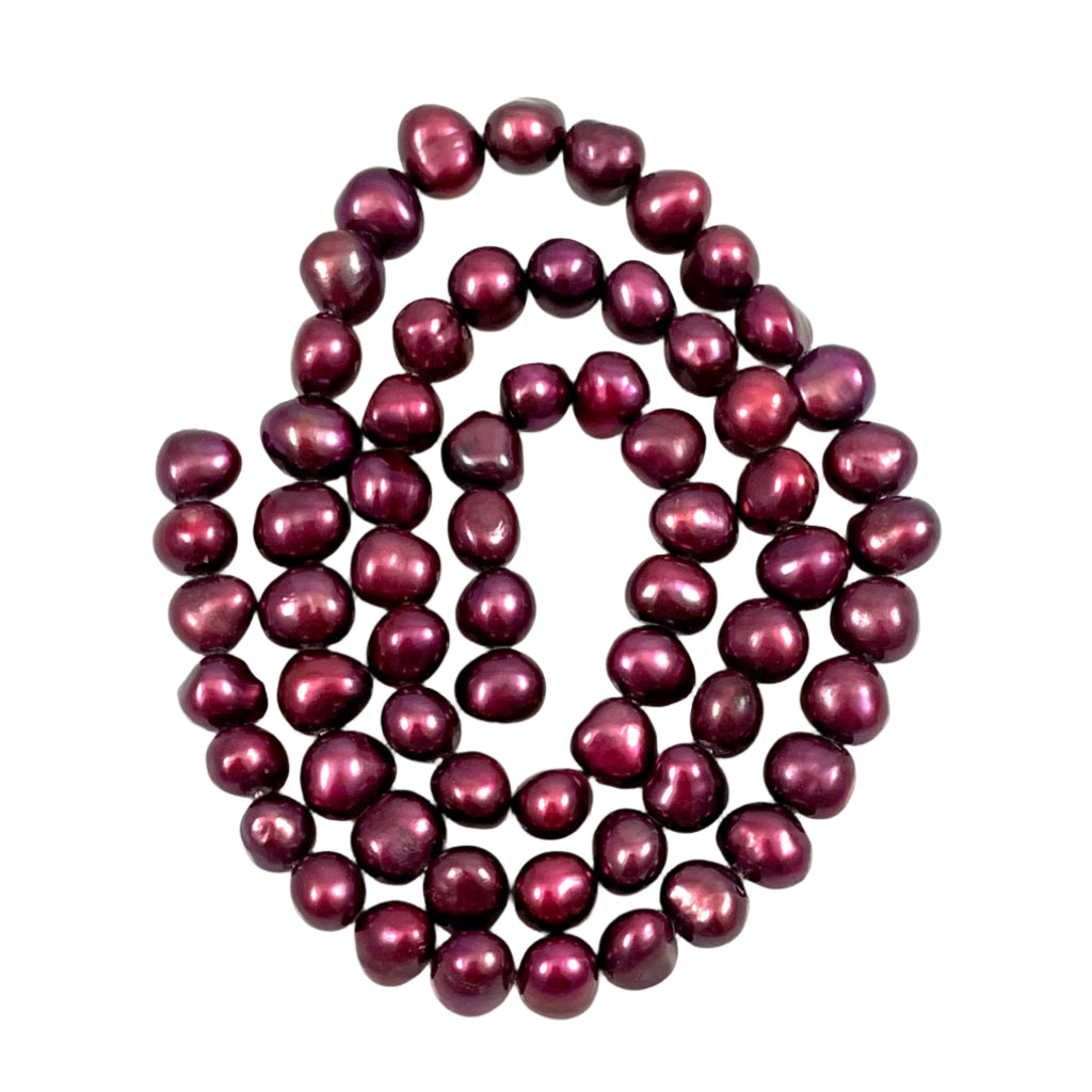 Burgundy Freshwater Pearl Beads 6mm