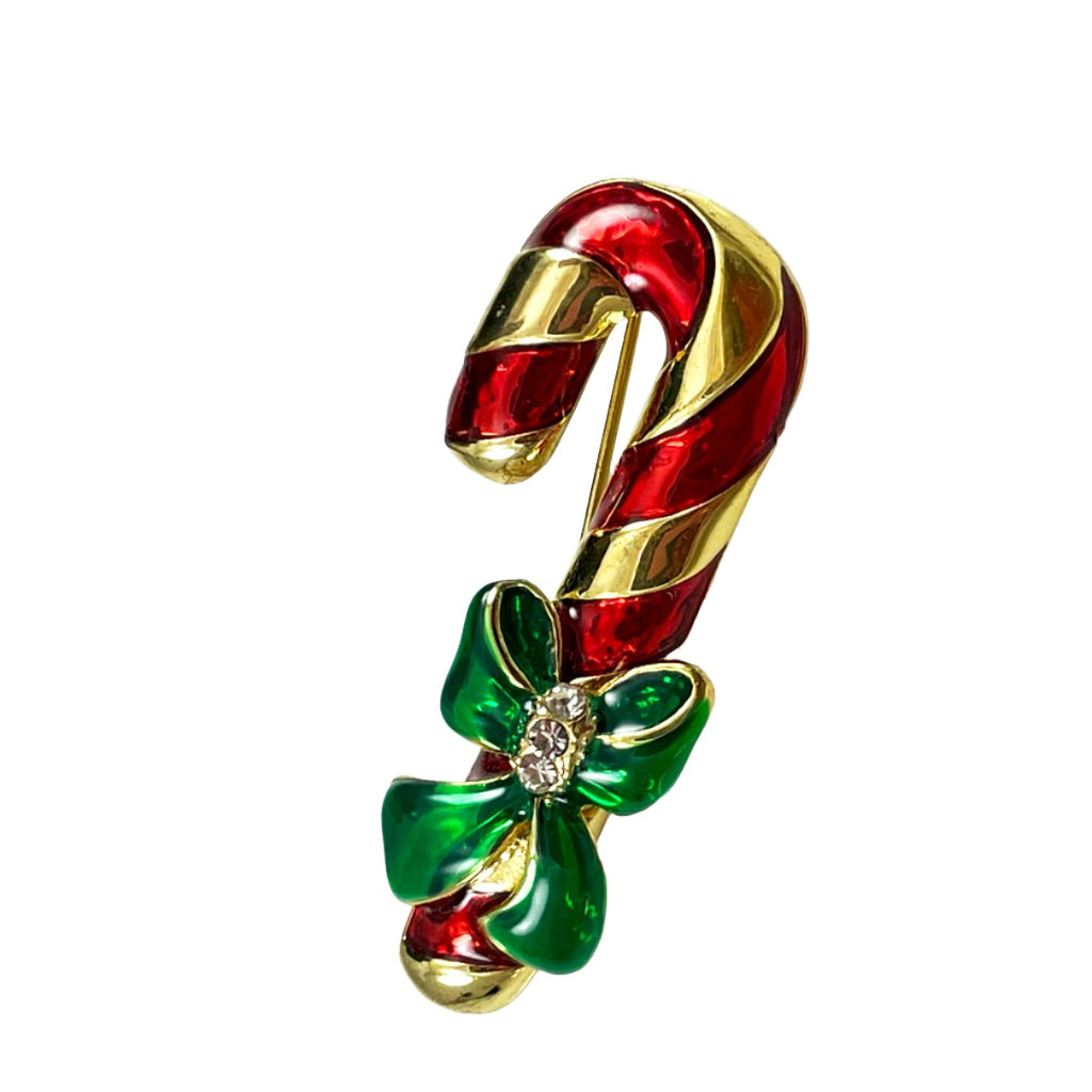 Candy Cane Brooch Pin Holiday Christmas